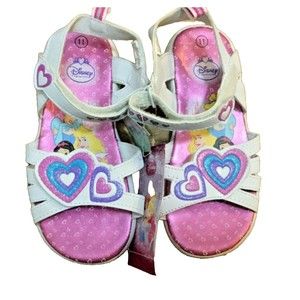 Disney Princesses Light-Up Sandals~Adjustable~Hearts~Girls size 11 NEW with Tags